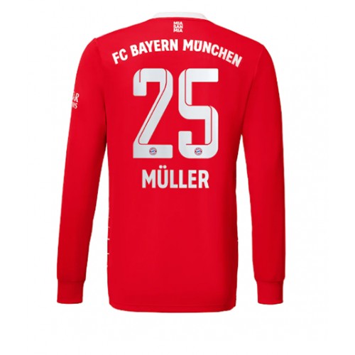 Fotbalové Dres Bayern Munich Thomas Muller #25 Domácí 2022-23 Dlouhý Rukáv